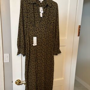 Topshop Olive Floral Dress